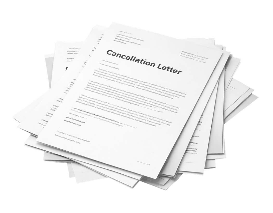 Disorganised cancellation letters